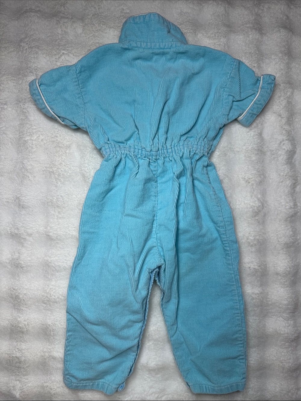Vintage Mineto Corduroy Jumper One Piece Baby Blue Zip Up 6-9 Months - Picture 12 of 13
